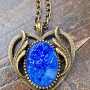 Ketting met zeeglas blauw